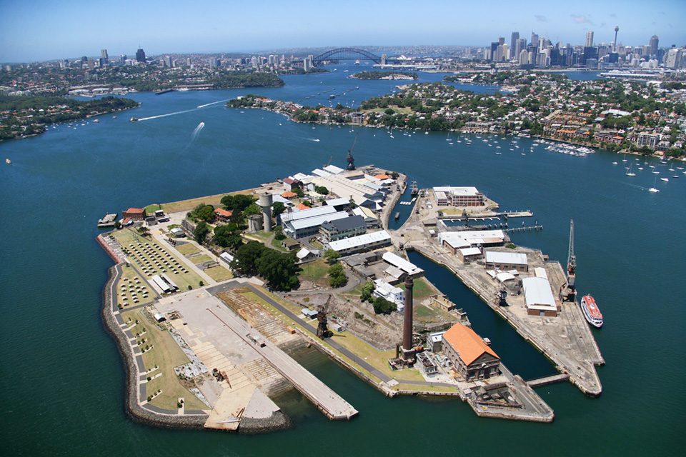 Cockatoo Island from the air